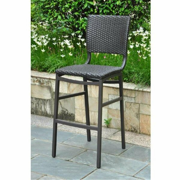 International Caravan Bardelona Resin Wicker-Aluminum Bar Bistro Chair - Black, 2PK 4215-2CH-BKA